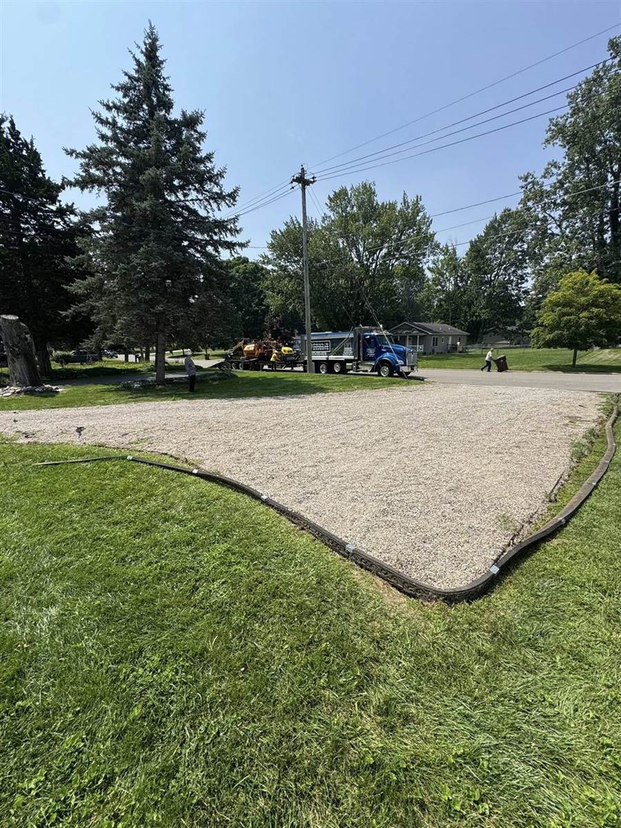Base gravel prep before hot mix goes down
